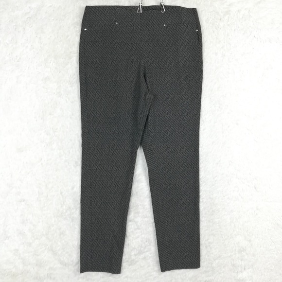 Rafaella Womens Pants Legging Gray Black Geometric Pull On High Rise Stretch 12 - Picture 1 of 10